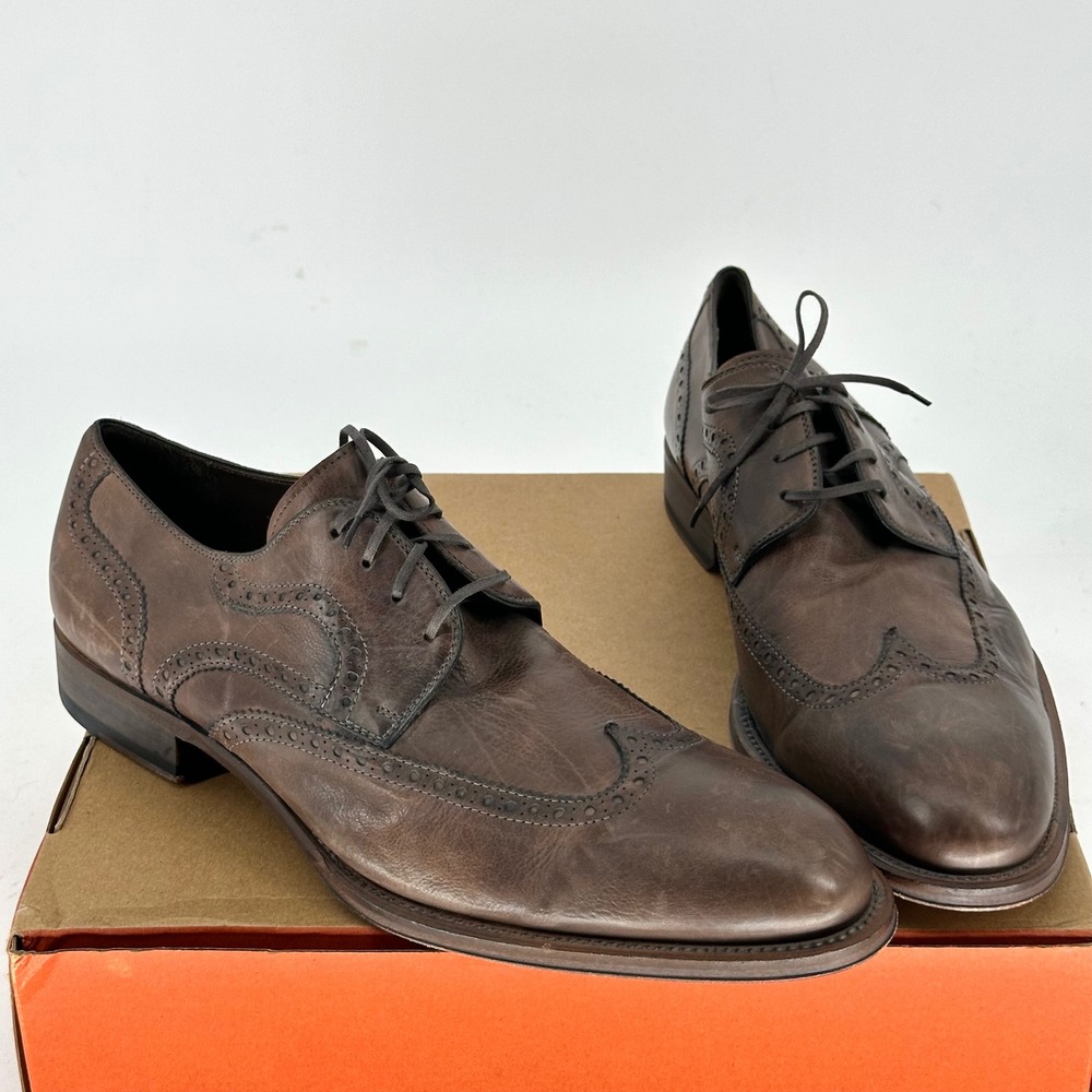 NEW Magnanni Brown Casual Wing Tip Loafer Shoes Oxford Lace Up Men's 11 M $449
